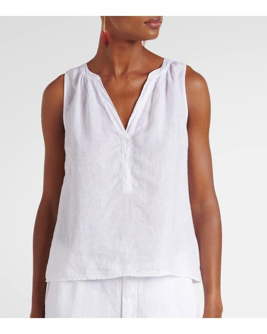 Velvet White Tacy Linen Top