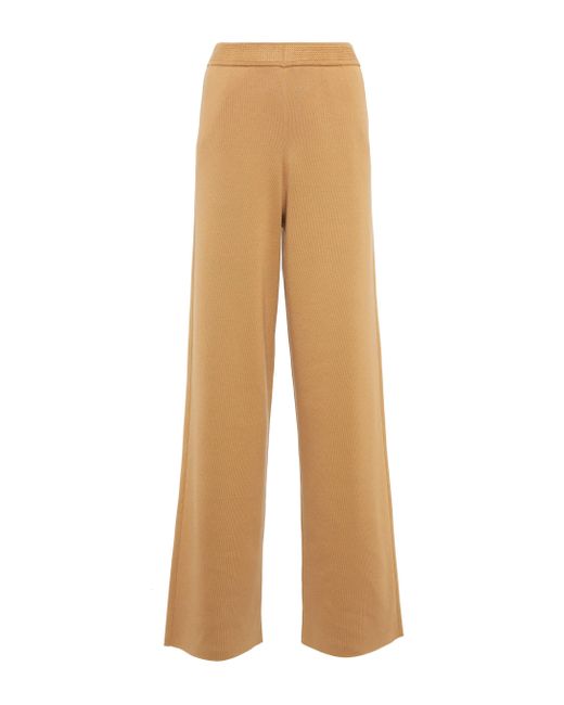 Loro Piana High-rise Cotton And Silk Pants in Beige (Natural) - Lyst