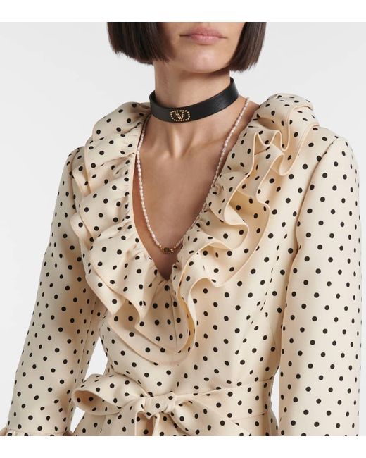 Valentino Natural Crepe Couture Plusdepois Ruffled Minidress