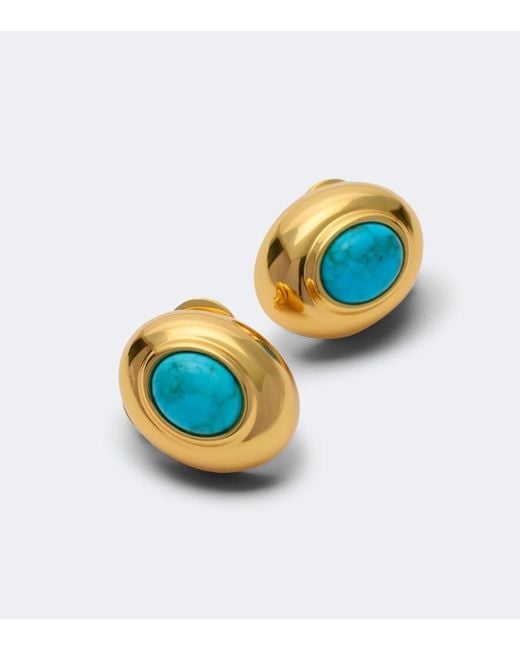 DEHANCHE Blue Stone Embellished Stud Earrings