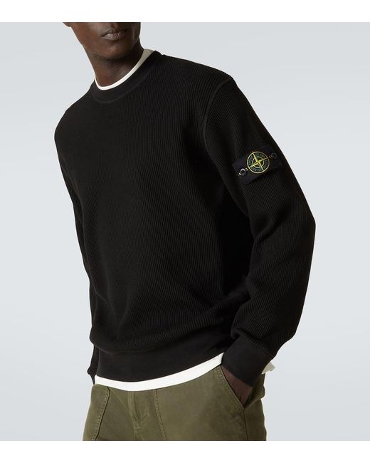 Sudadera De Algodon Stone Island de hombre de color Black