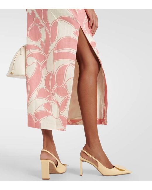Falda larga Belletto de lino estampada Sir. The Label de color Pink