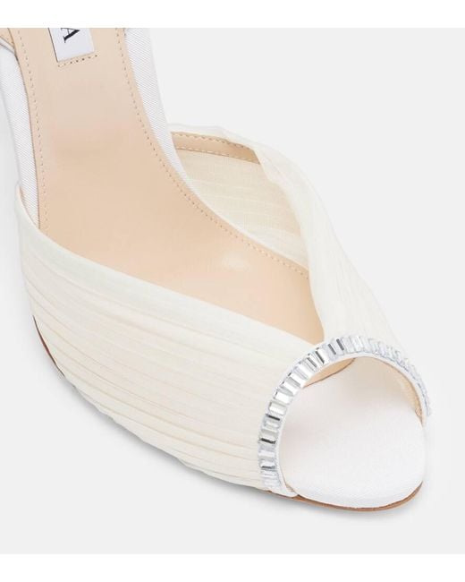 Aquazzura White Be Mine 105 Crystal-Embellished Sandals