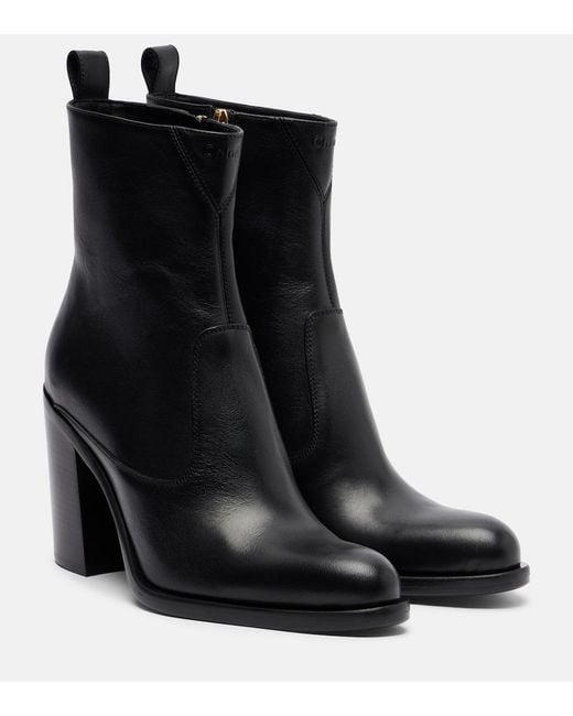 Chloé Black Phoenix Leather Ankle Boots