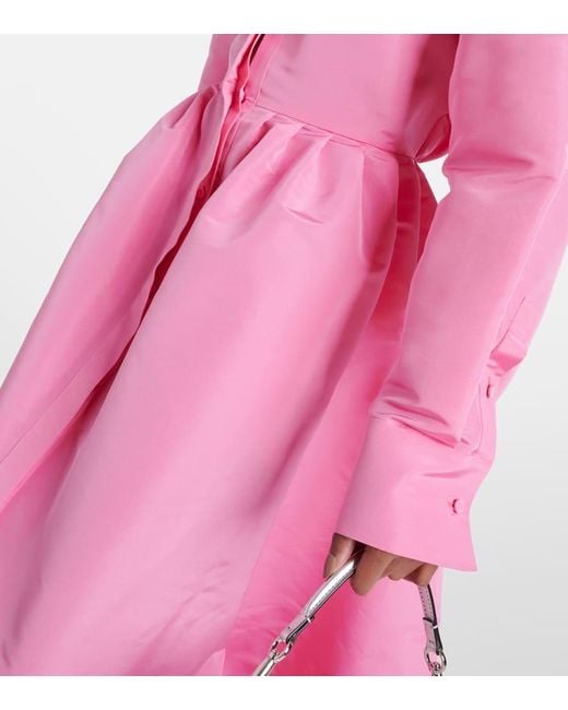 Vestido de faya de seda Valentino de color Pink