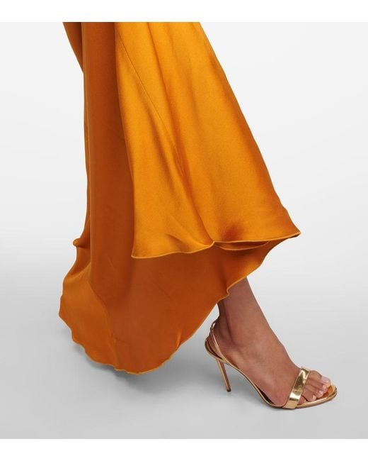 Victoria Beckham Brown Robe Aus Satin