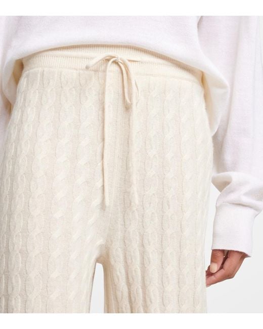 Totême  White Cable-knit Wool-blend Wide-leg Pants
