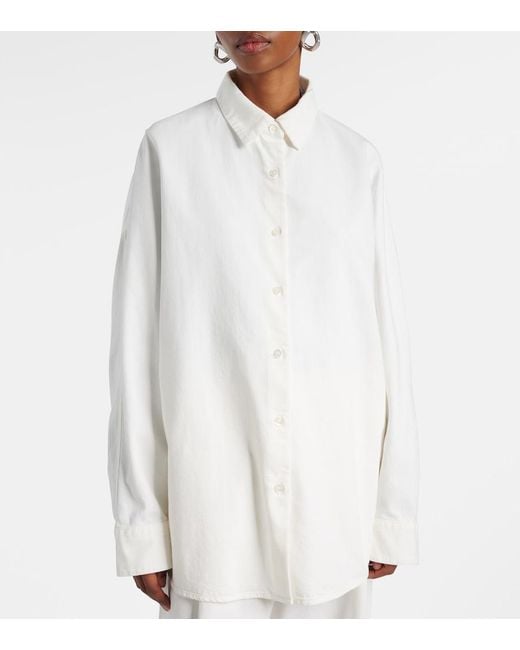 Dries Van Noten White Oversized Denim Shirt