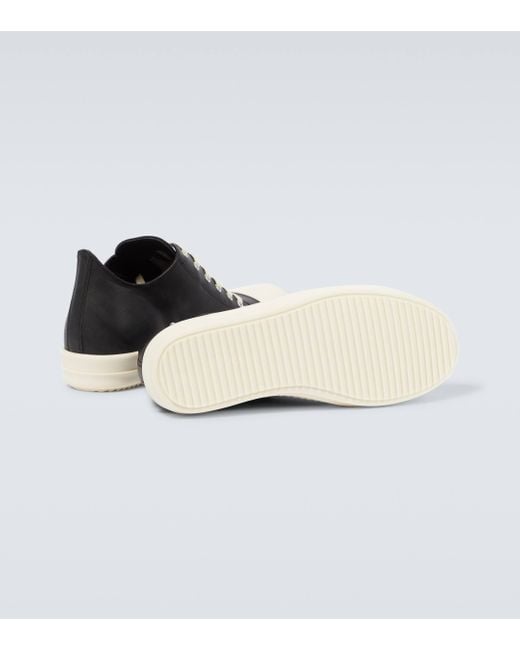 Rick Owens Black Low-top Leather Sneakers for men