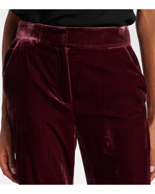 Veronica Beard Lebone High-Rise Velvet Flared Pants
