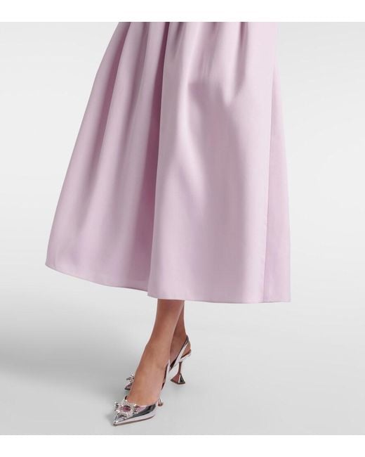 Self-Portrait Pink Taffeta Midi Dress