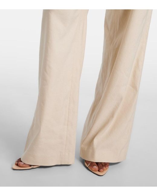 Jonathan Simkhai Natural Bristol Linen-Blend Wide-Leg Pants