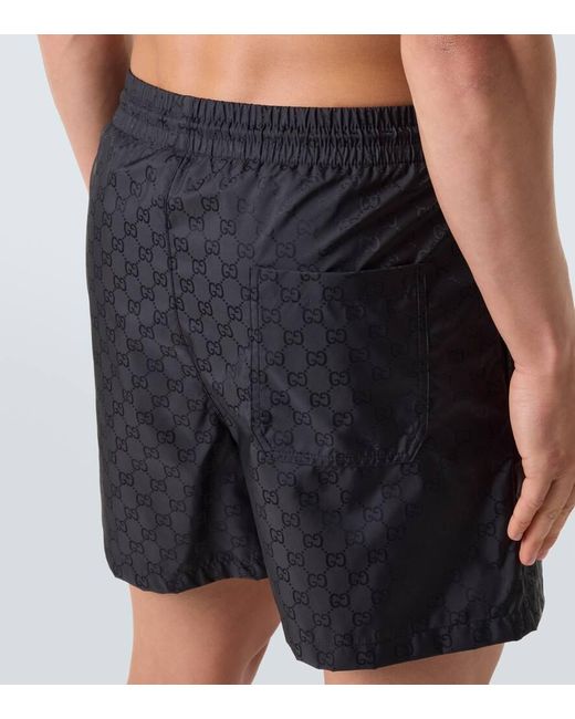 Short De Bain Gg Gucci pour homme en coloris Gray