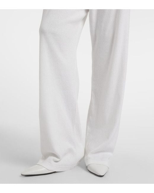 The Row White Kohana Cotton Sweatpants