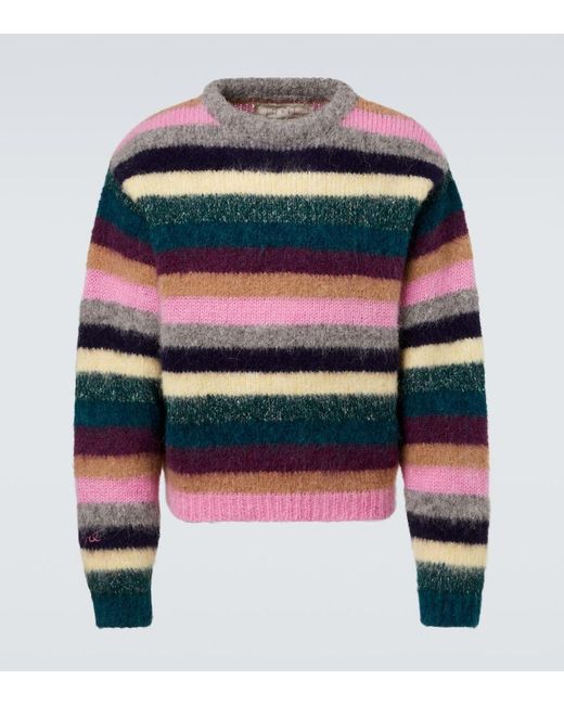 ERL Blue Striped Alpaca-Blend Sweater for men