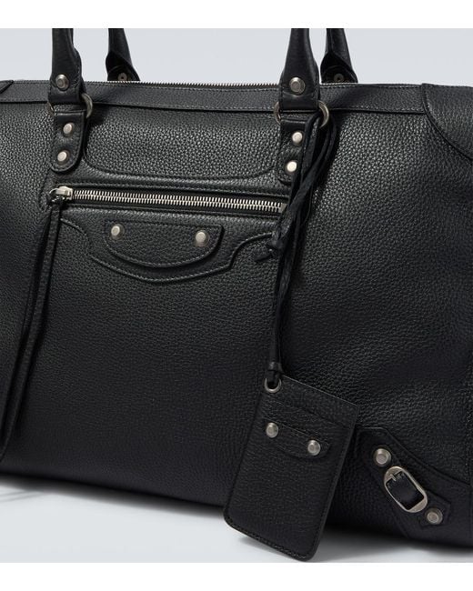 Balenciaga Black Le City Business Leather Tote Bag for men