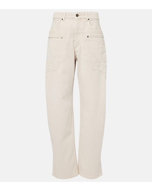 Isabel Marant Natural Beryl High-Rise Wide-Leg Jeans