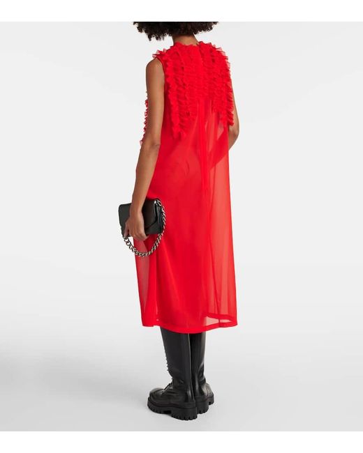 Vestido midi en jacquard Noir Kei Ninomiya de color Red