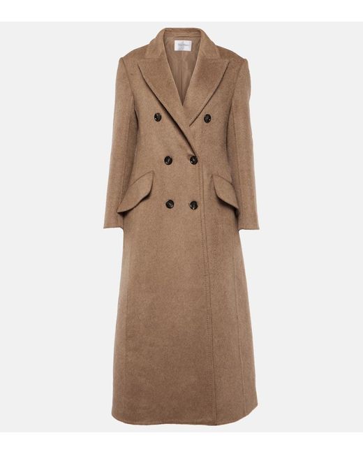 Abrigo largo de cashmere y lana Max Mara de color Natural
