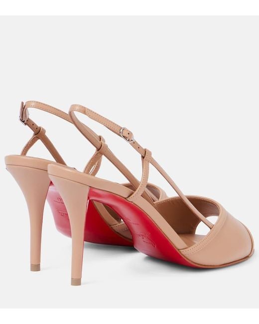 Christian Louboutin Natural Miss Z 80 Patent Leather Slingback Pumps