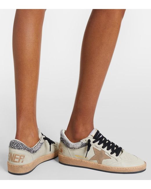 Golden Goose Deluxe Brand Black Ball Star Leopard-Print Leather Sneakers