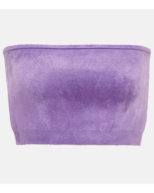 Alaïa Purple Velvet Bandeau Top