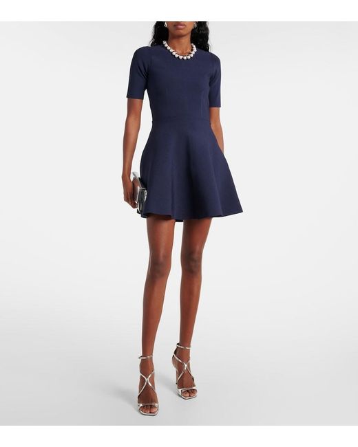Monique Lhuillier Blue Embellished Minidress