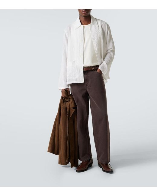 Our Legacy White Haven Striped Overshirt for men