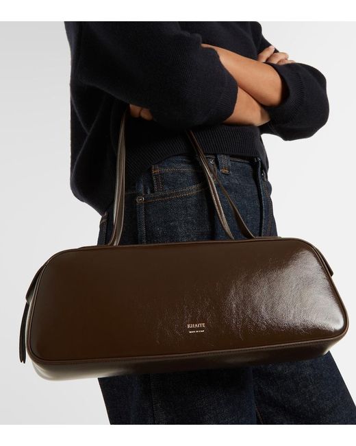 Khaite Brown Simona Leather Shoulder Bag