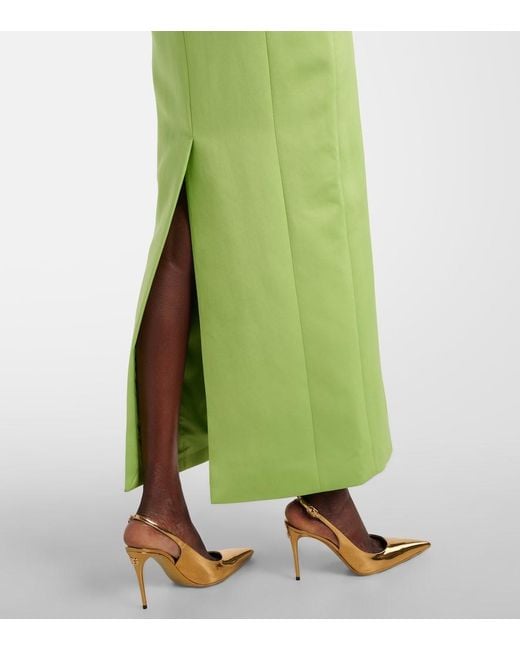 LEO LIN Green Lucinda Sequined Crepe Satin Cocktail Dress