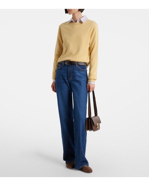 AG Jeans Blue New Baggy Mid-Rise Wide-Leg Jeans