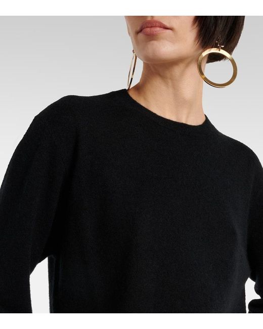 Pullover in cashmere e seta di Saint Laurent in Black