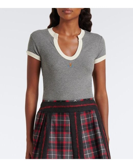 Vivienne Westwood Gray Baby Lima Ribbed-Knit T-Shirt