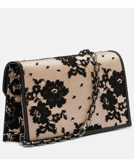 Christian Louboutin Black Loubi54 Small Lace Clutch