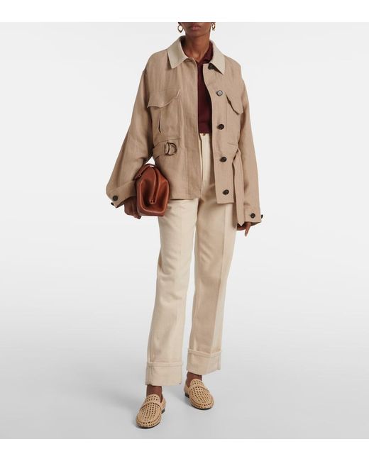 Loro Piana Natural Garey High-Rise Straight Jeans