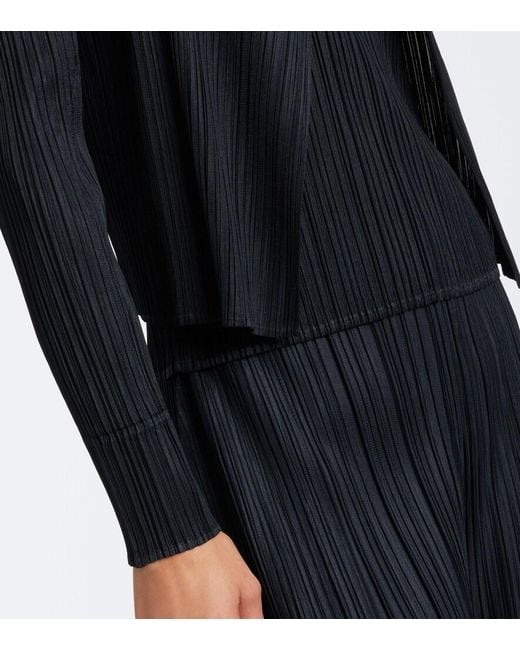 Pleats Please Issey Miyake Black Basics Pleated Cardigan