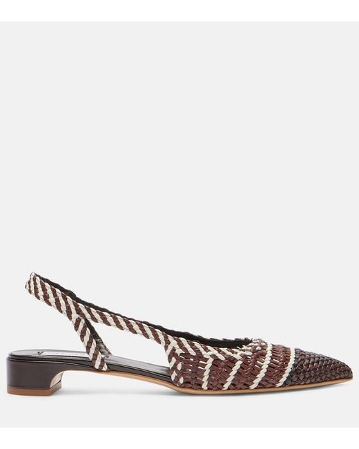 Gabriela Hearst Brown Perro Braided Leather Slingback Pumps