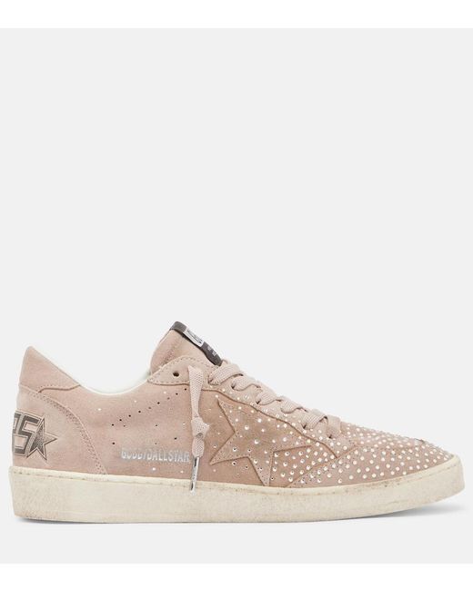 Golden Goose Deluxe Brand Pink Ball Star Embellished Suede Sneakers
