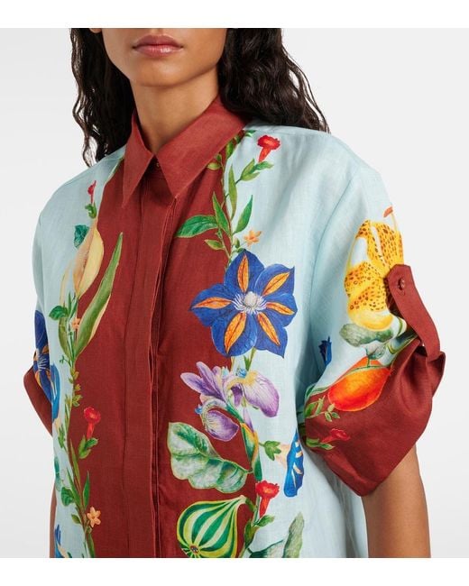 ALÉMAIS Multicolor Dahlia Floral Linen Shirt