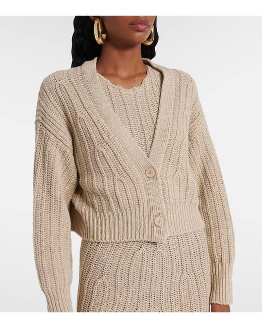 Max Mara Natural Stelvio Linen And Cotton Cardigan
