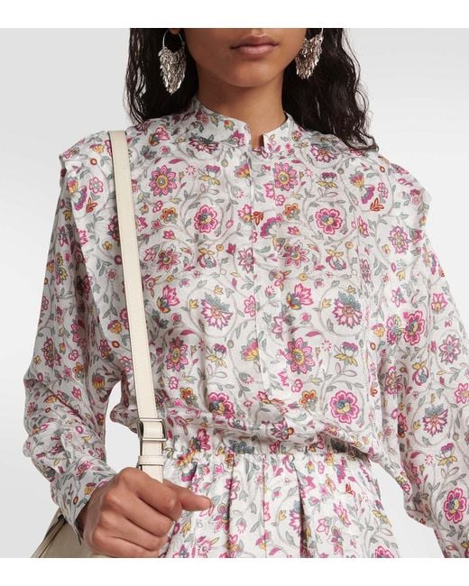 Isabel Marant Natural Lokeya Floral Midi Dress