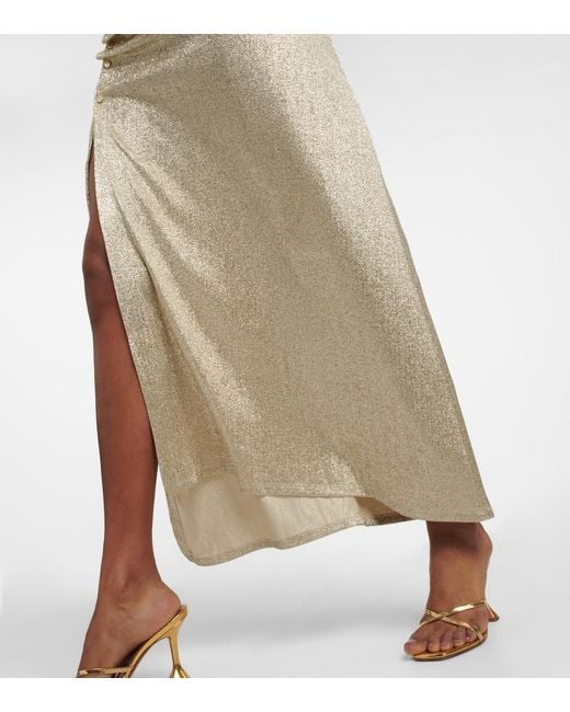 Rabanne Natural Metallic Wrap Dress
