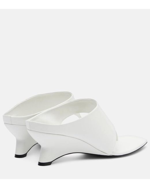 Khaite White Marlow 55 Leather Mules