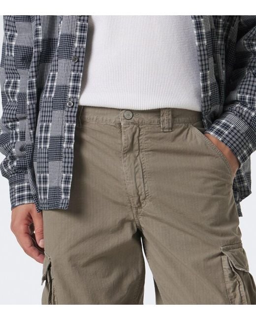 ERL Gray Cotton Seersucker Cargo Pants for men
