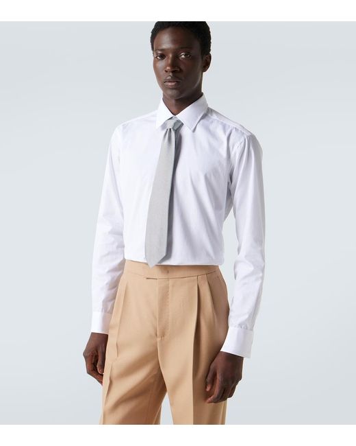 Charvet White Silk Jacquard Tie for men