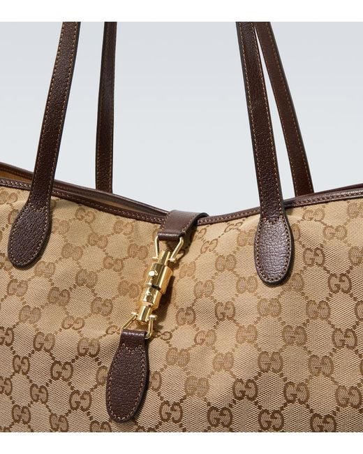Gucci Natural Jackie Gg Canvas Large Tote Bag for men