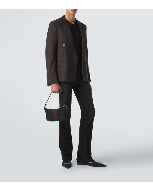 Gucci Black Pinstripe Wool And Mohair Blazer for men