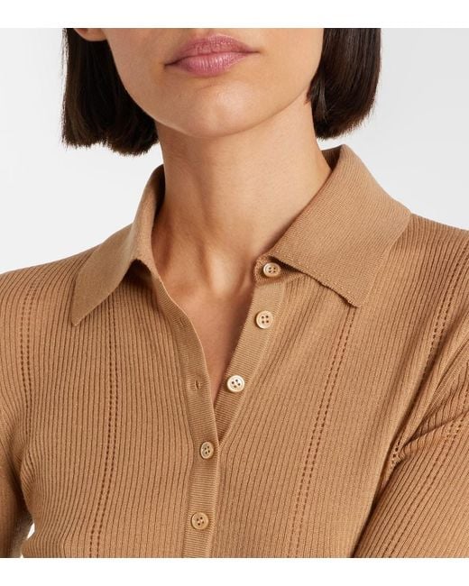 Gabriela Hearst Brown Sophia Wool Polo Sweater
