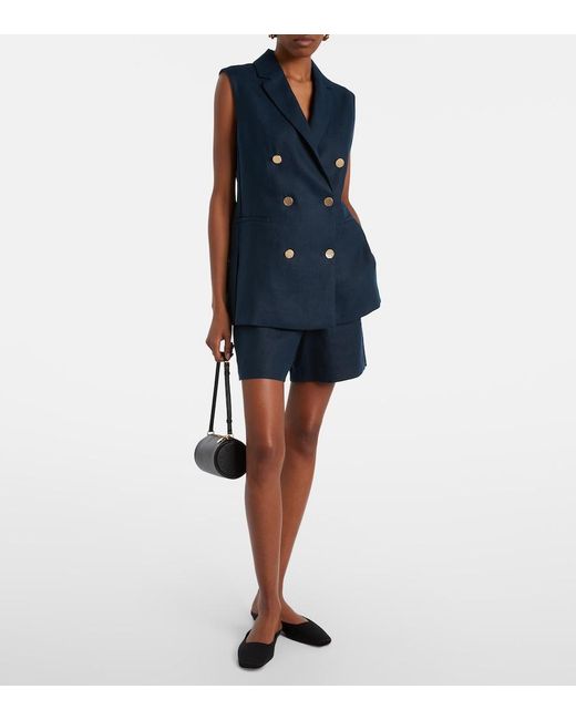 Max Mara Blue Bird Linen Vest