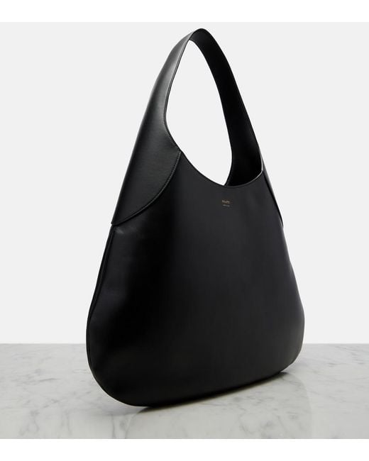 Khaite Black Joan Large Leather Shoulder Bag